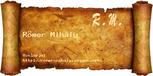 Römer Mihály névjegykártya